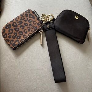 lululemon athletica Leopard Print dual pouch wristlet